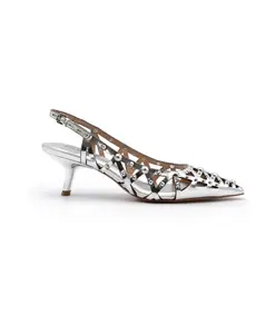 Серебристые зеркальные сандалии с сетчатой структурой Ash, серый