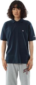 Мужская рубашка-поло Champion C3-Z358Z/C3-F356, короткий рукав, 100% хлопок, вышивка, логотип One Point, базовый стиль, темно-синий