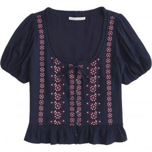 Футболка женская Abercrombie＆Fitch, темный индиго