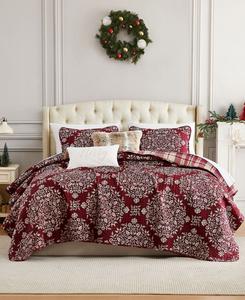 Комплект постельного белья Рождественская песня из 4 предметов, размер Twin/Twin XL Southshore Fine Linens, Burgundy