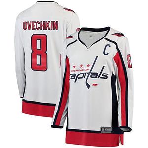 Женская хоккейная футболка Alexander Ovechkin белая Washington Capitals Breakaway Fanatics
