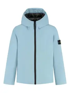 Куртка с капюшоном и нашивкой с логотипом Stone Island Junior, синий