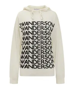 Худи с повторяющимся логотипом Jw Anderson, белый