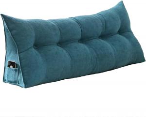 Подушка-клин COZMAX для чтения и изголовья, синяя, 150x20x50 см