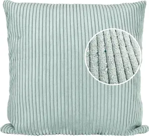 Декоративная подушка 60х60 см, чехол без наполнителя, чехол на молнии, однотонный вельветовый бархат, светло-бирюзовый цвет