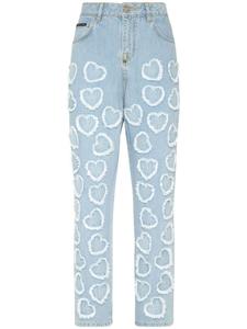 Philipp Plein зауженные джинсы с нашивкой-логотипом, синий