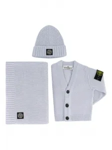 Комплект в рубчик с нашивкой-логотипом Stone Island Junior, синий