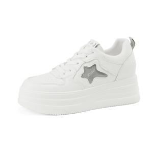 Женские повседневные туфли на низком каблуке 5,5 см JOSINY, бело-черные