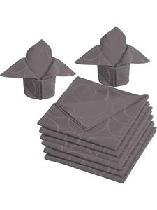 Erwin Müller Жаккардовые салфетки из смесовой хлопчатобумажной ткани, упаковка из 8 штук, Оберхаузен, антрацитовый цвет