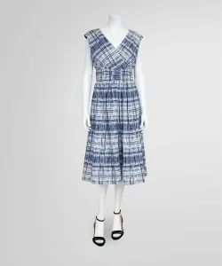 Платье с короткими рукавами из хлопка и полиэстера