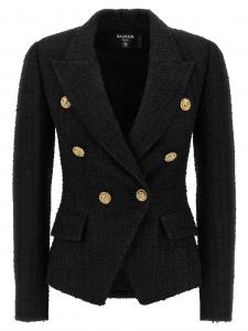 Твидовый пиджак BALMAIN, черный