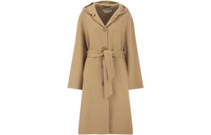 Пальто с поясом на талии и капюшоном MARNI, светло-коричневый