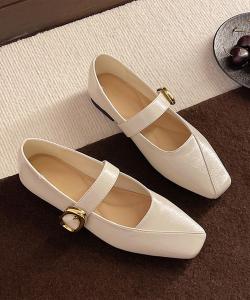 Туфли, металлическая пряжка, квадратный низкий каблук Aimoha - Select -, цвет Off White