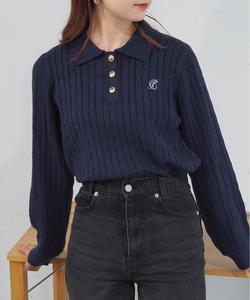 пуловер-поло типтоп/косной вязки