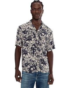Мужская короткая рубашка Faherty Bali Camp, Fjord Bloom