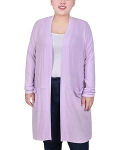 Кардиган большого размера с длинными рукавами, длиной до колена NY Collection, Lavender