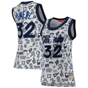 Женская белая майка Mitchell & Ness Shaquille O'Neal Orlando Magic 1994 Doodle Swingman