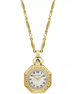 Женские наручные часы-кулон Limited Edition 150th Anniversary Classic Rubaiyat в золотистом корпусе из нержавеющей стали 25,5 мм Bulova