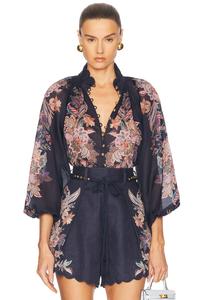 Блузка Rhiannon Billow Zimmermann, Navy Multi Paisley