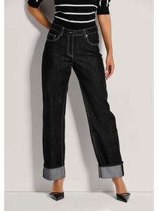 MADELEINE Джинсы с широкими штанинами и фиксированным отворотом, черные