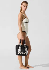 Фирменный пляжный аксессуар в виде шарфа. Karl Lagerfeld, Black