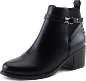 Женские Ботильоны PATRIZIA PADULE - слипоны из искусственной кожи с пряжкой и устойчивым каблуком, Black