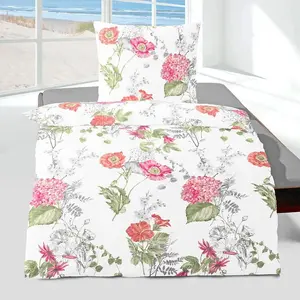 Постельное белье Dream Sleep Seersucker Hannah Red 135x200 см + 80x80 см Traumschlaf