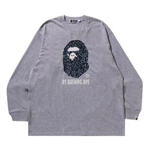 Футболка BAPE Wild Leopard Pattern Relaxed Fit Long-Sleeve Tee, Grey