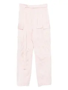 Брюки карго в тонкую полоску Ferragamo, розовый