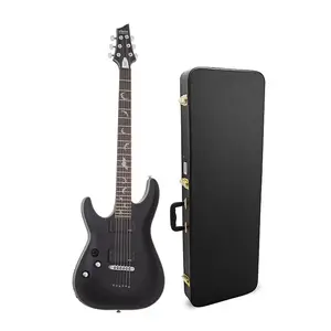 Электрогитара Schecter Damien Platinum-6 для левши, цвет Satin Black, комплект с жестким кейсом для электрогитары (2 предмета)