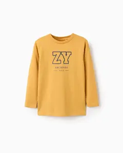 Детская футболка для мальчика 100% хлопок с принтом Zippy, желтый