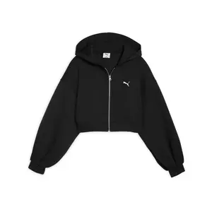 PUMA Короткое флисовое пальто женское, Black-01