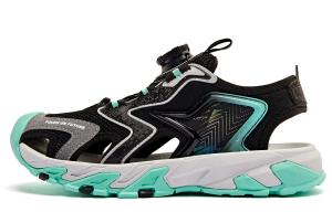 Скользостойкие противоударные детские сандалии QIAODAN для подростков, черный/зеленый Хацунэ Мику