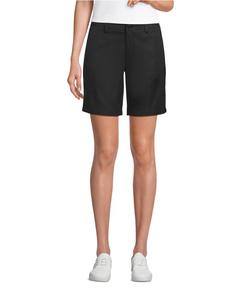 Школьная форма, женские спортивные шорты-чиносы 9 дюймов Lands' End, Black