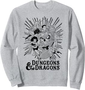 Групповое фото по Dungeons & Dragons. Толстовка в темных тонах, серая