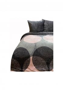 Современная плюшевая постельное бельё на молнии Cofi, антрацит/розовый 240x220 см