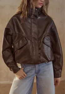 Куртка из искусственной кожи Pull&Bear, Dark Brown