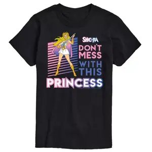 Мужская футболка Shera с принтом "Не связывайся с принцессой" Licensed Character, черный