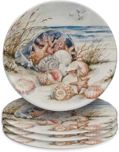 Certified International обеденные тарелки International Coastal Landscape 28 см, мультиколор, Large, набор из 4 штук