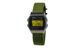 CASIO Мужские часы Retrofit Series с кварцевым механизмом и нейлоновым ремешком, черный циферблат