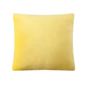 Наволочка, декоративная подушка, чехол для подушки, плюшевая фланель, 40х40 см, 1/2/4 комплекта, количество: 1 шт., цвет: ванильно-желтый Mixibaby