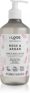 Лосьон для тела Naturals с розой и арганом I Love, 500 мл