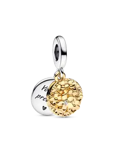 Мой двухцветный шарм-подвеска Ромашка от Pandora Pandora, 0,009 карата tw, стерлинговое серебро, покрытие золотом 14 карат