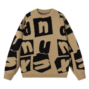 Свитер Dnnnn, осень-зима, унисекс Dnnnnx, коричневый