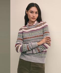 Свитер с круглым вырезом и узором Fair Isle из овечьей шерсти