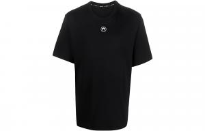 Футболка из хлопка с вышитым логотипом Marine Serre, черный