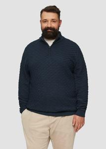 Джемпер STRUKTURIERTER MIT HALF-ZIP s.Oliver, темно-синий