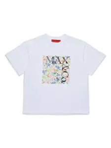 Футболка с логотипом MAX&Co. Kids, белый