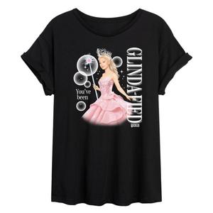 Детская хулиганская футболка с принтом "Ты стала Глинда" оверсайз Licensed Character, черный