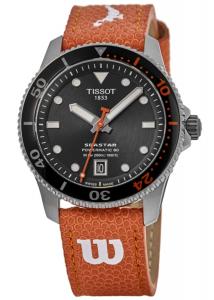 Часы Tissot Seastar 1000 Automatic Wilson WNBA с черным циферблатом и композитным ремешком унисекс T120.807.17.051.00